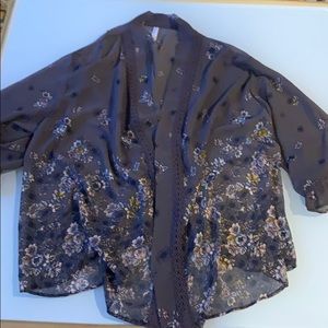 Xhilaration Purple Floral Kimono